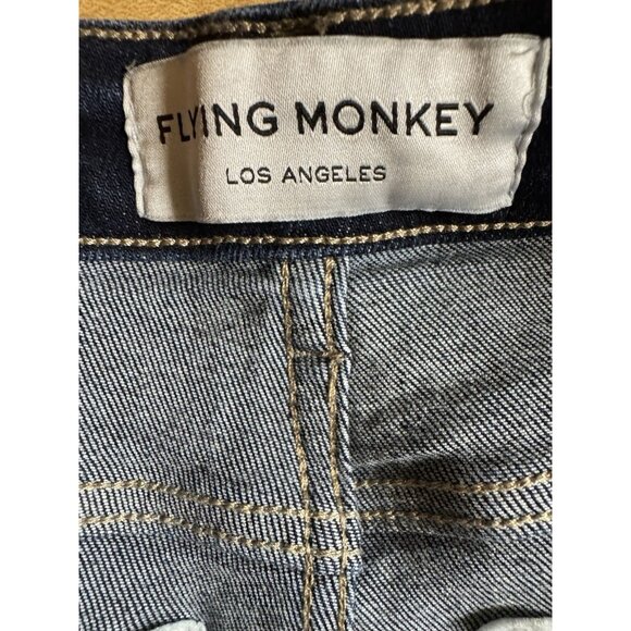 Flying Monkey High Rise Cropped Straight Jeans Dark Wash Size 28 - Picture 4 of 6